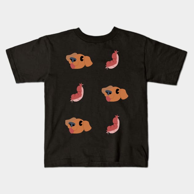 Dogs and Sausages Kids T-Shirt by Matchastudioart